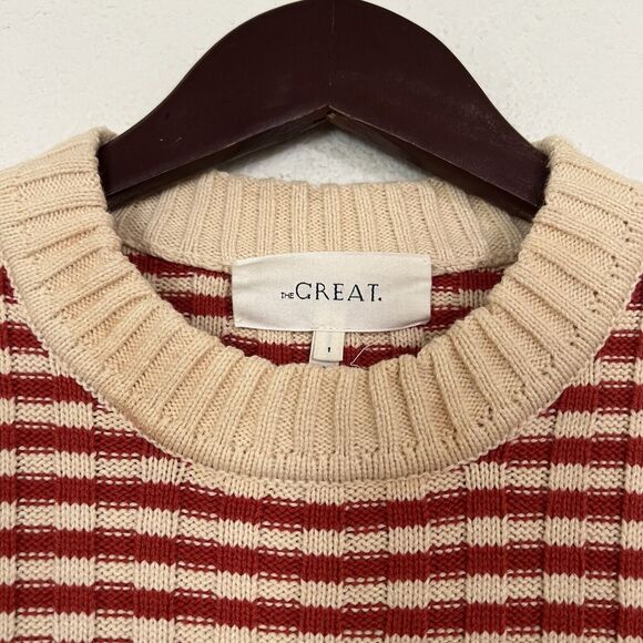 The GREAT Cotton Stripe Sweater size 1/S - Picture 3 of 8